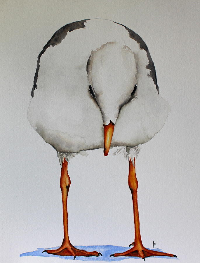 Seagull Painting - Deep in Thought by Betty Moore