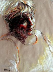 Portrait Painting - Deep In Thought by Tina Siddiqui Portrait Painting - Deep In Thought by Tina Siddiqui