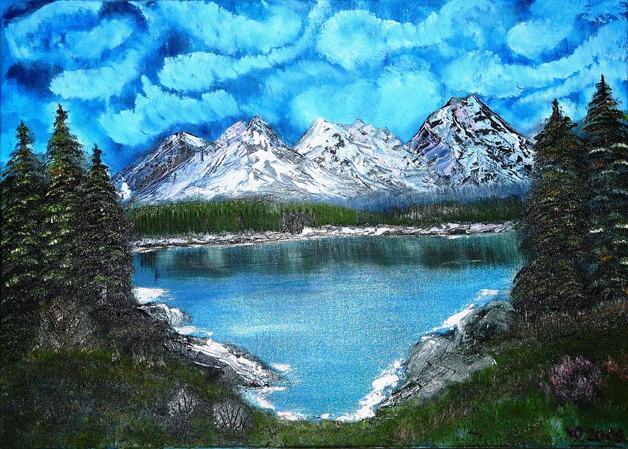 Deep Mountain Lake Painting by Valerie Ornstein