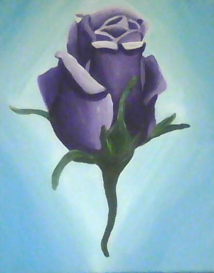 Still Life Painting - Deep Purple Rose by Casandra Birdsong
