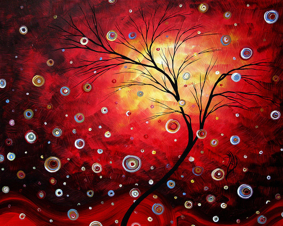 Deep Red by MADART Painting by Megan Aroon