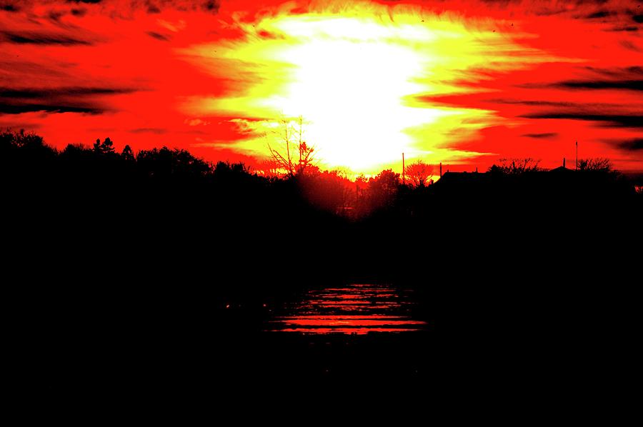 Deep Red Sunset  Digital Art by Lyle Crump