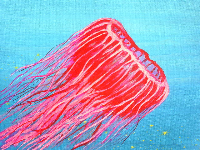 Sea Life Painting - Deep Sea Jelly by Dennis Vebert
