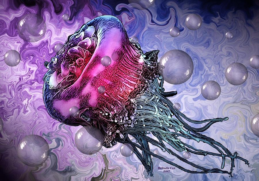 Deep Sea Jelly Fish Digital Art by Artful Oasis