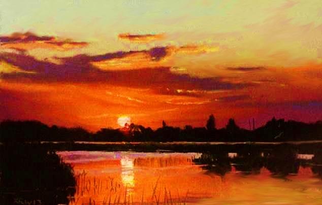 Deep Sunset Painting by Joseph Barani Deep Sunset Painting by Joseph Barani
