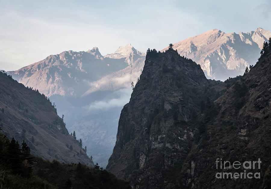 Deep valley near Dharapani along the famous Annapurna circuit tr Photograph by Didier Marti