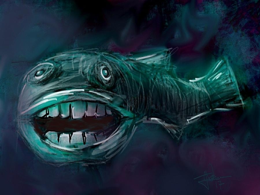Fish Digital Art - Deep Water Makes Me Crazy by Jim Vance