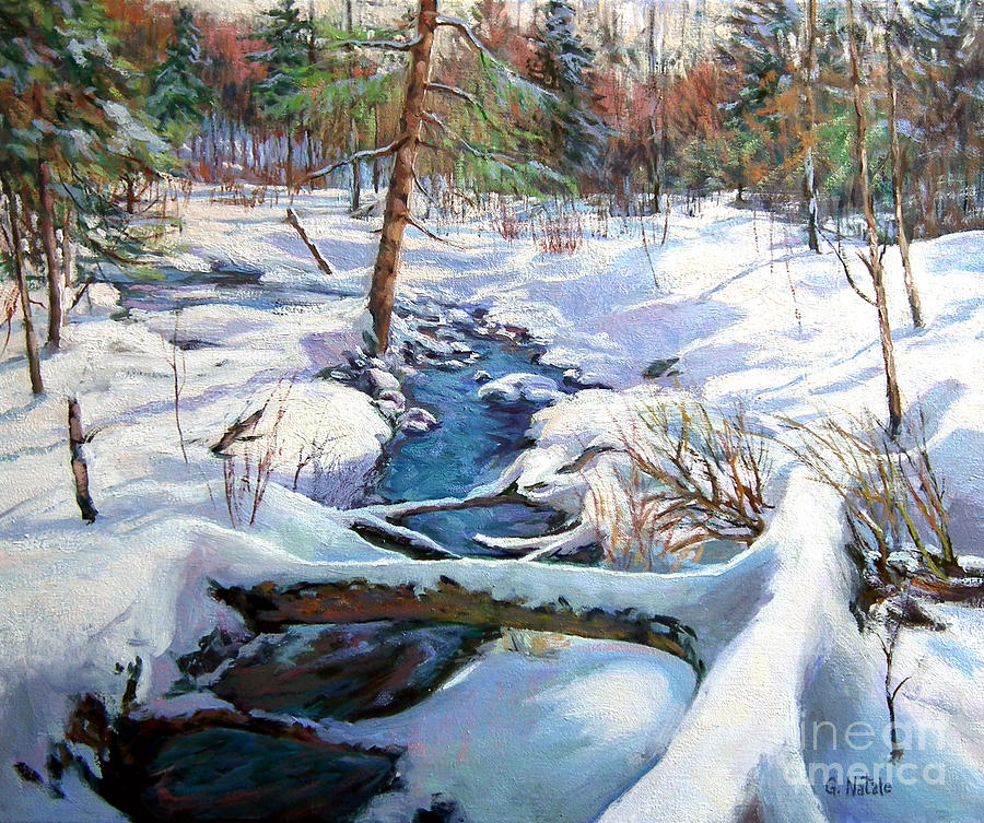 Deep Woods Creek Winter Painting by Gerard Natale