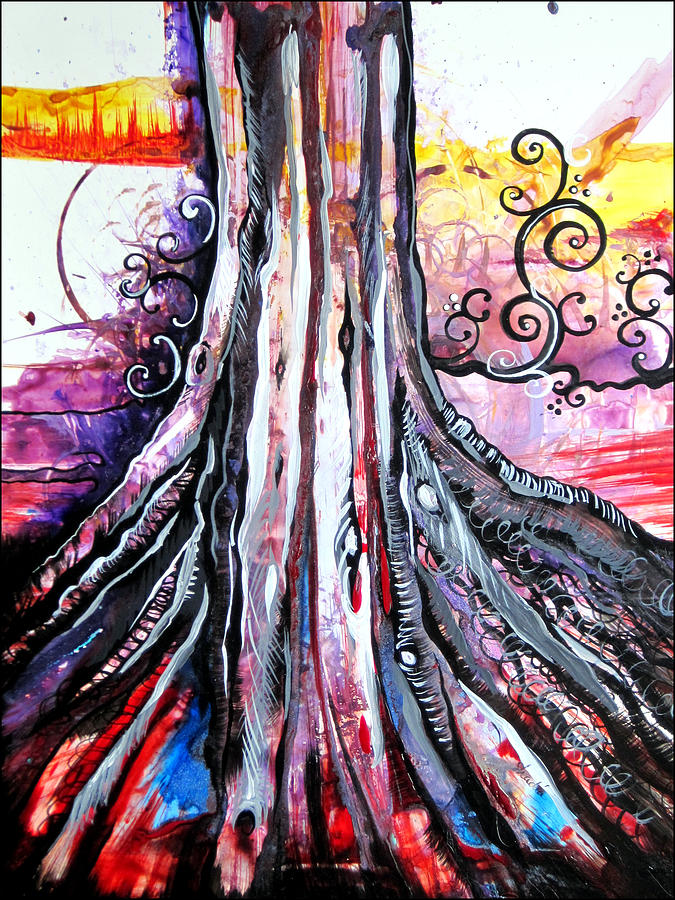 Fantasy Painting - Deeply Rooted II by Shadia Derbyshire