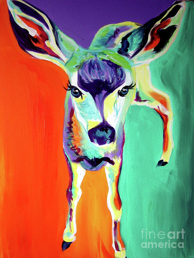 Deer Painting - Deer - Fawn by Dawg Painter