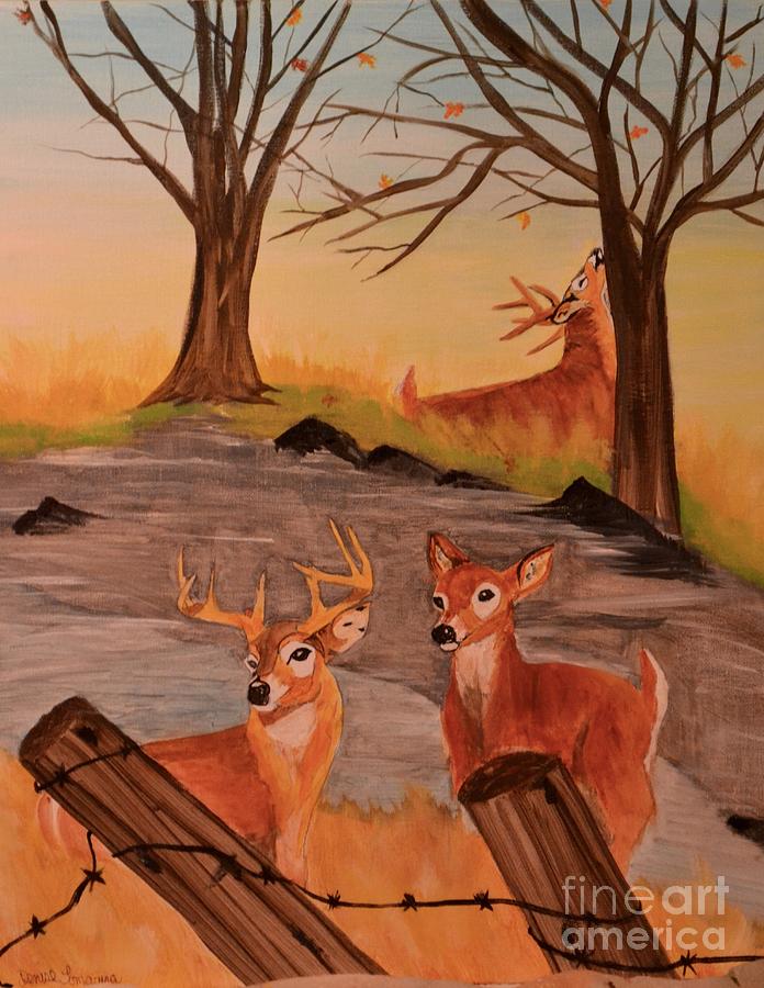Deer 4 Sean Painting by Denise Tomasura