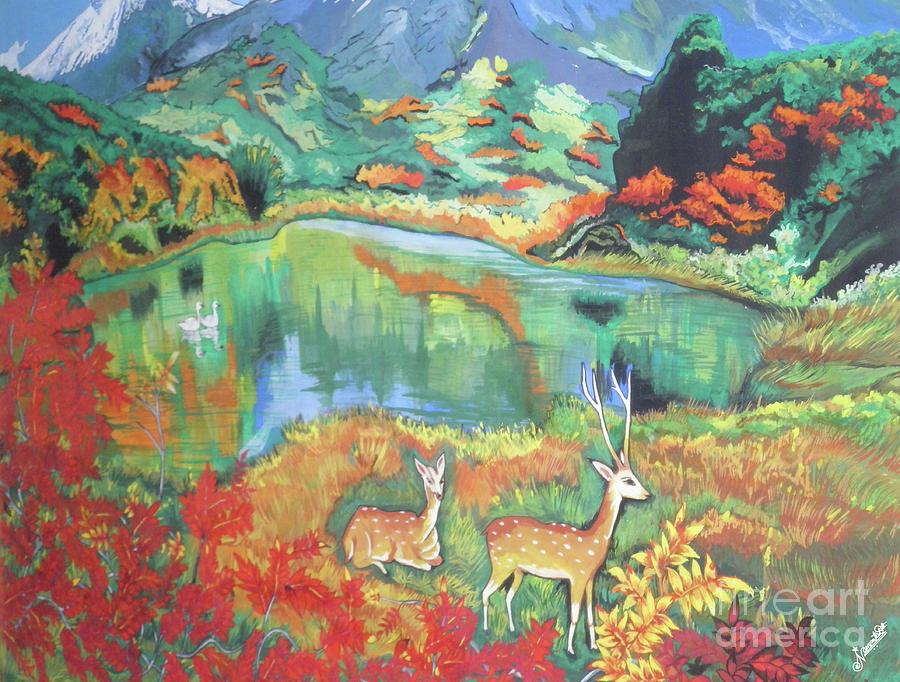 Deer Painting - Deer by Pixel Artist