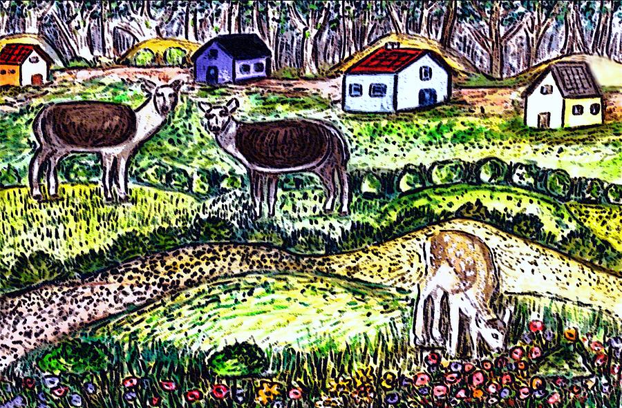 Deer Country Painting by Monica Engeler