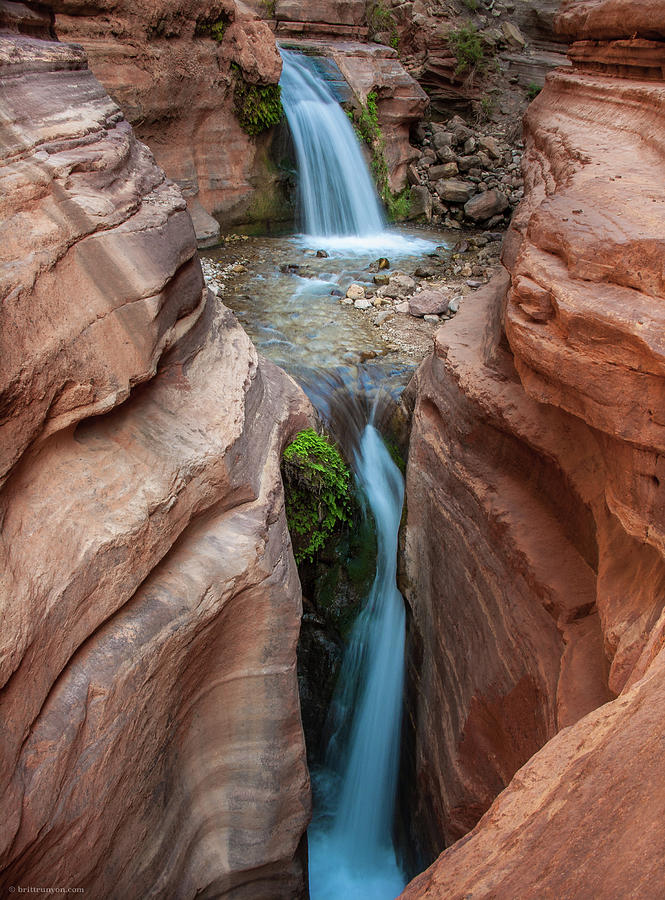 Deer Creek Double Waterfall Photograph by Britt Runyon