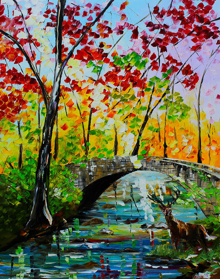 Deer Crossing Painting by Kevin Brown