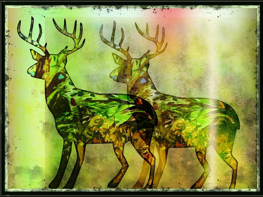 Deer Deer Painting by Mindy Newman