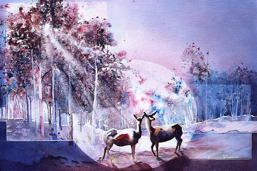 Deer Enchantment Painting by Connie Williams