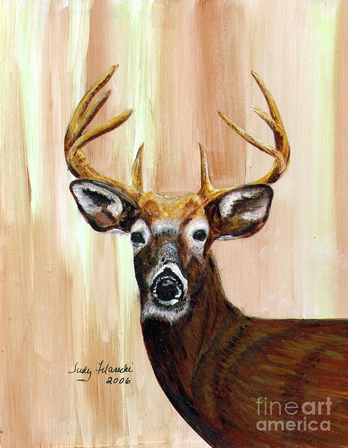 Deer Head Painting - Deer Head by Judy Filarecki
