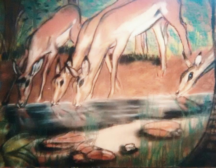 Deer Herd Drawing by Sylvester Wofford - Fine Art America