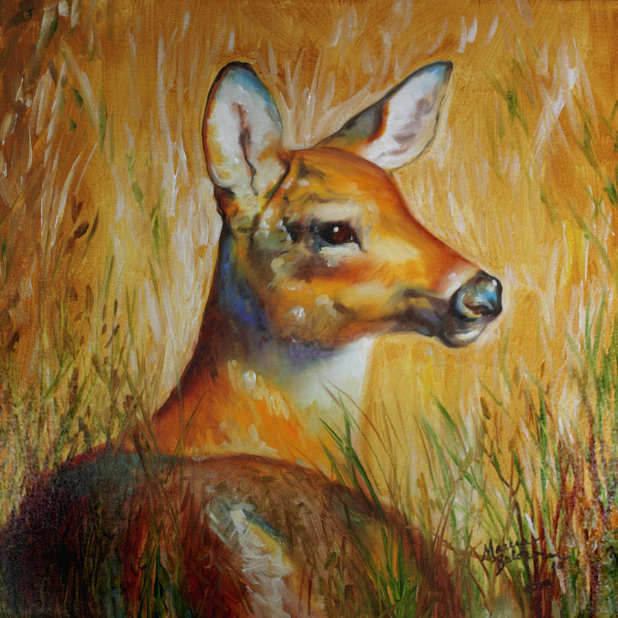 Deer Hideaway Painting by Marcia Baldwin