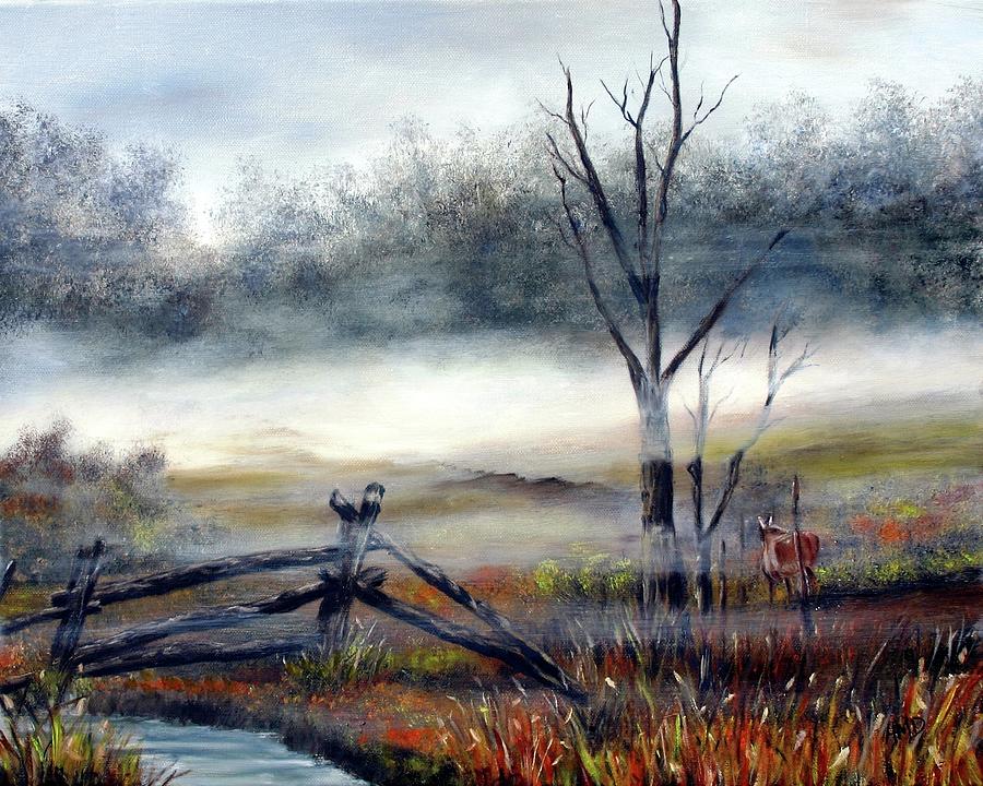 Deer In The Mist Painting by AMD Dickinson