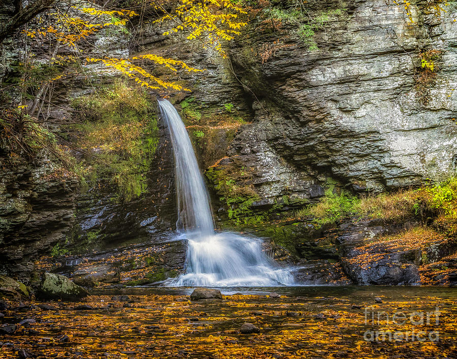 Deer Leap Falls in Autumn Photograph by Nick Zelinsky Jr