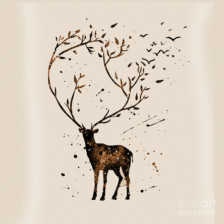 Deer light Brown Back Painting by Gull G