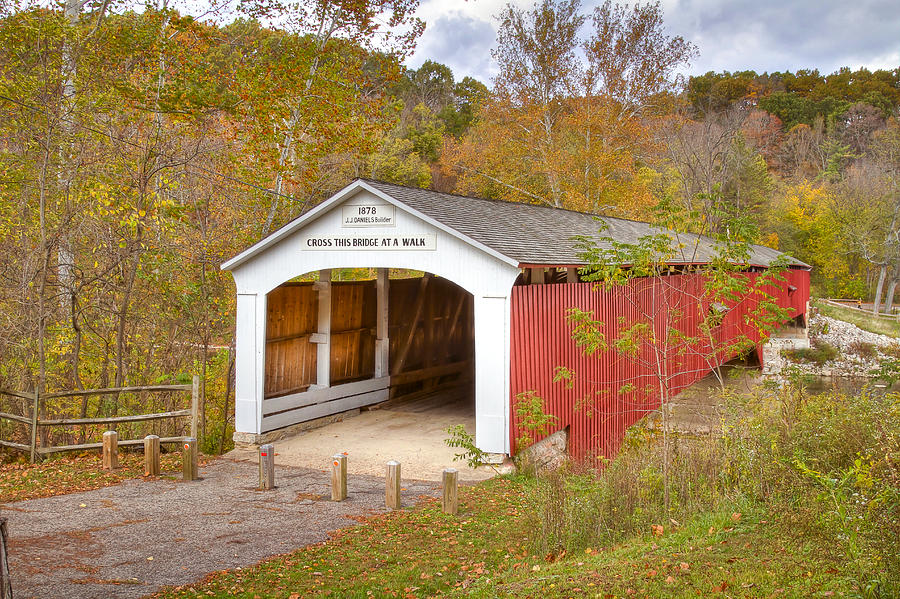 Deer Mill covered bridge Photograph by Jack R Perry