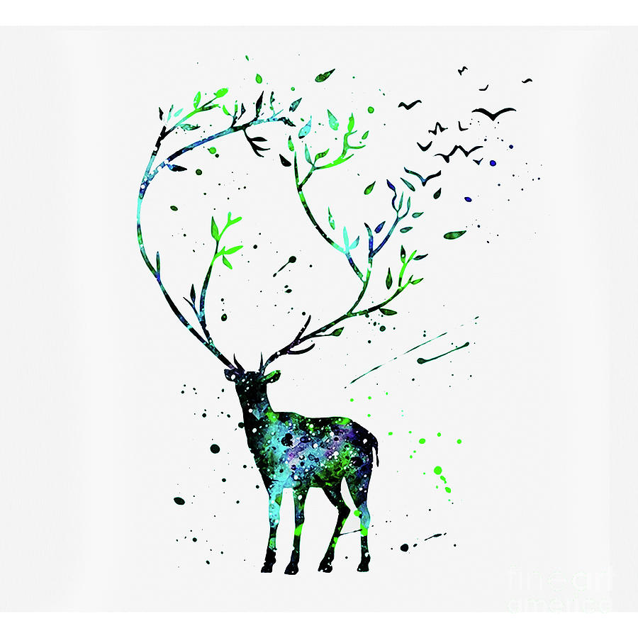 Deer on canvas  Painting by Gull G