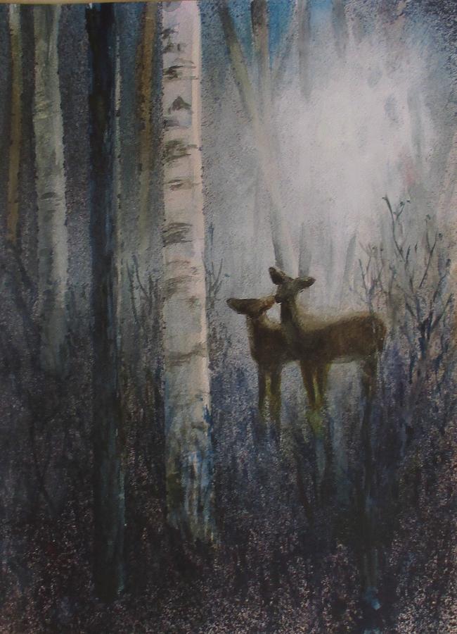 Deer Pair Painting by Patricia Ricci