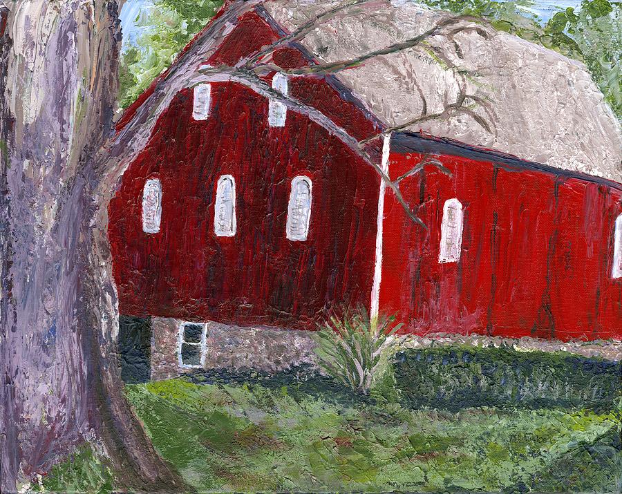 Deer Park Barn Painting by Alice Faber