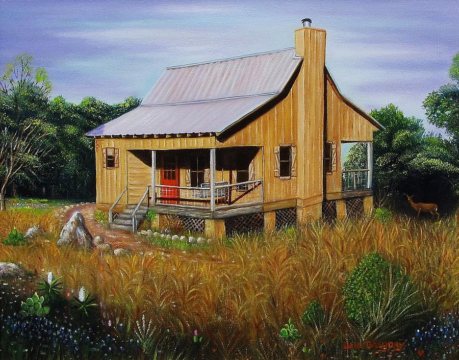 deer-run-cabin-painting-by-gene-gregory