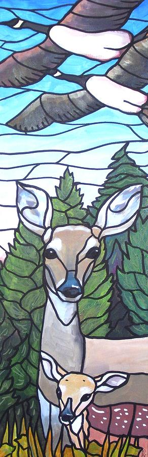 Deer Scene Painting by Jim Harris