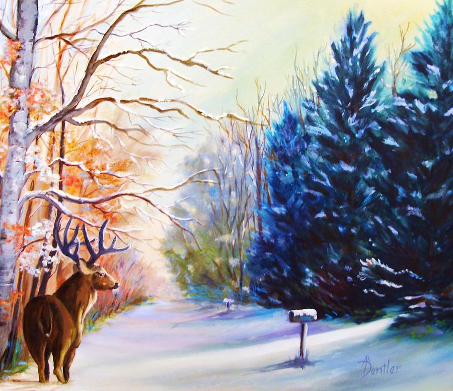 Wildlife Painting - Deer Season by Anne Dentler