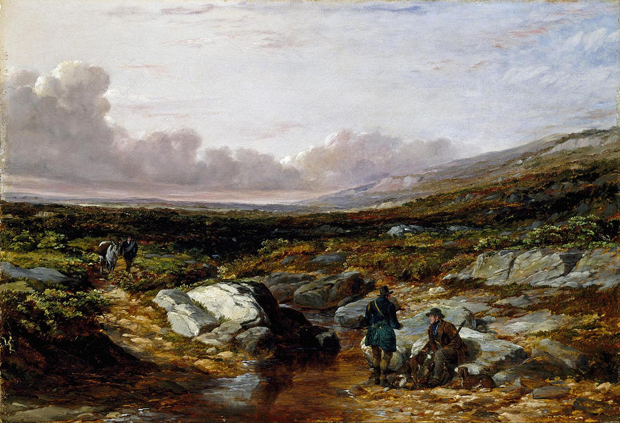 Deer Stalking in Scotland. Getting Ready Painting by Arthur Fitzwilliam Tait
