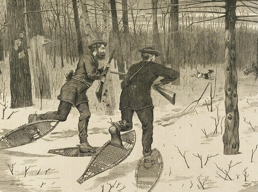 Deer-Stalking in the Adirondacks in Winter Relief by Winslow Homer