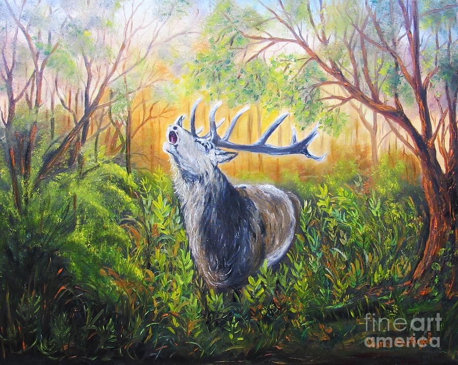 Deer Painting by Vesna Martinjak