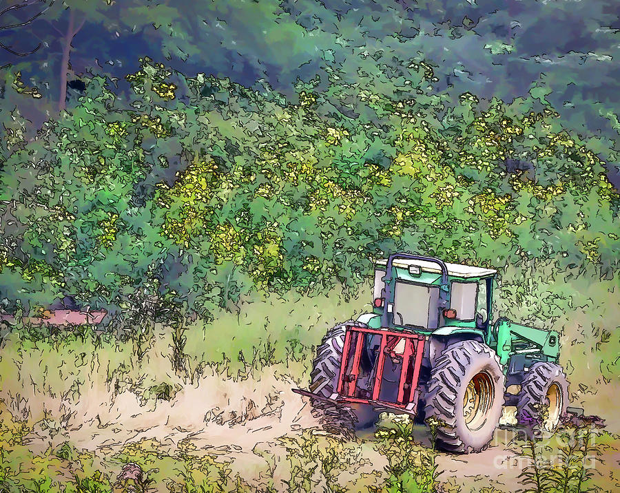 Deere In The Wildflowers - Line and Ink Art Photograph by Kerri Farley