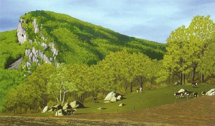 Cow Painting - Deerleap Mountain by Mark Benton