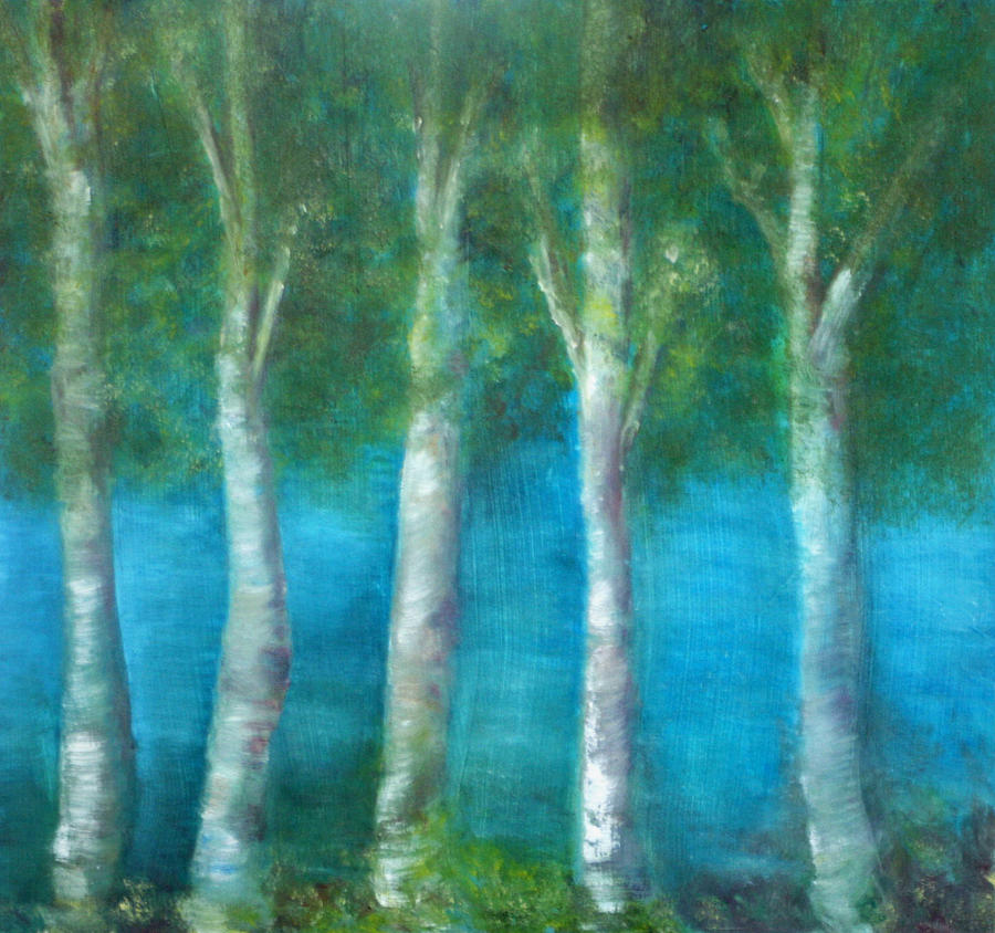 Tree Painting - Deeside Trees by Fiona Jack   