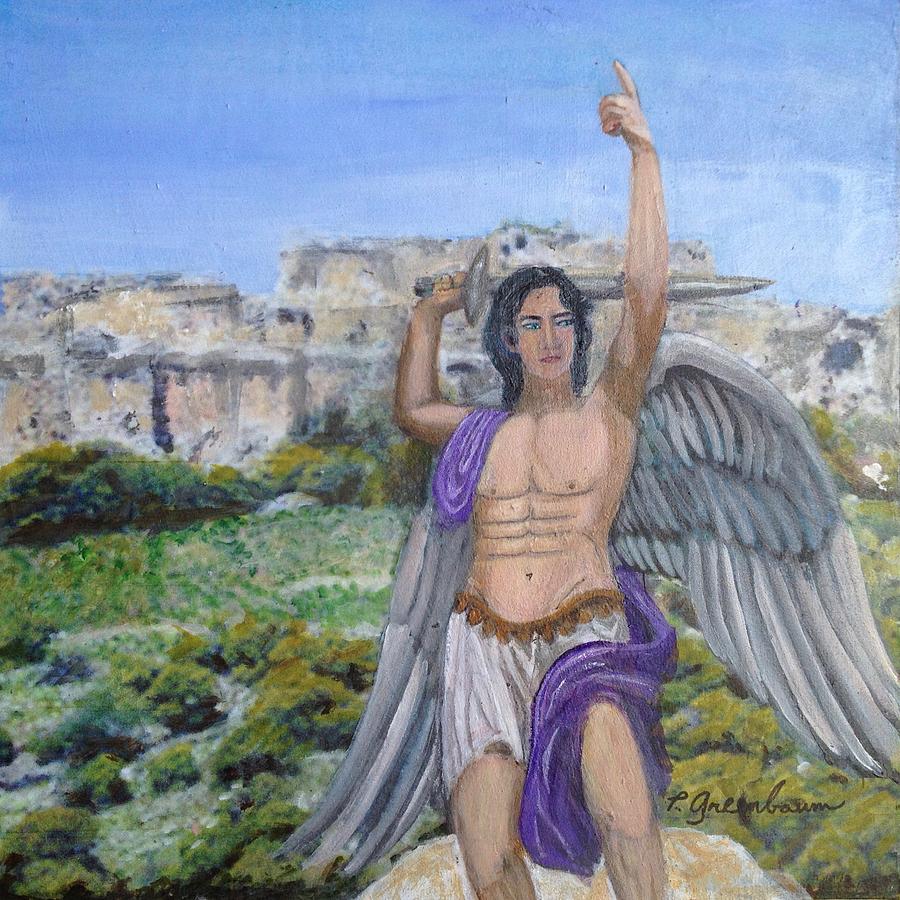 Defend from Evil, Archangel Michael Painting by Priscilla Greenbaum ...