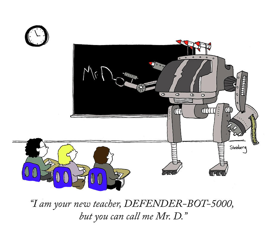 Defender Bot 5000 Drawing by Avi Steinberg