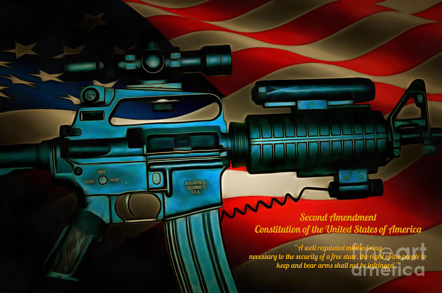 Flag Digital Art - Defender of Freedom - 2nd Ammendment by Tommy Anderson