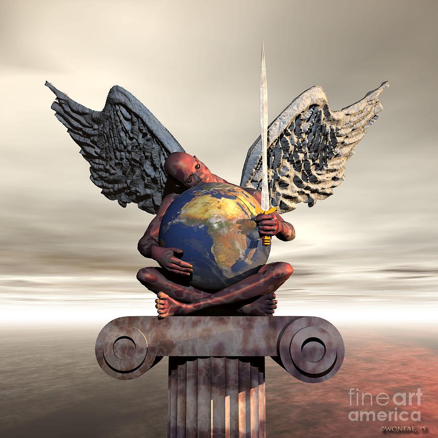 Fantasy Digital Art - Earths Angel by Walter Neal
