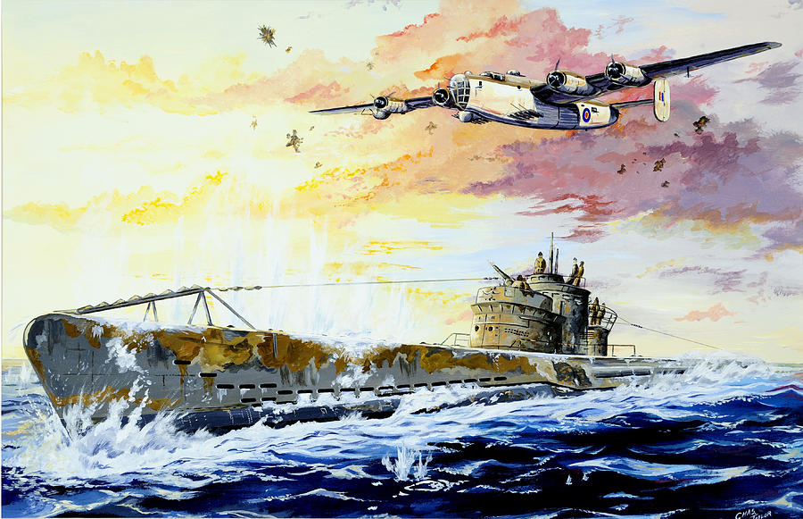 Sunset Painting - Defending the Coast by Charles Taylor