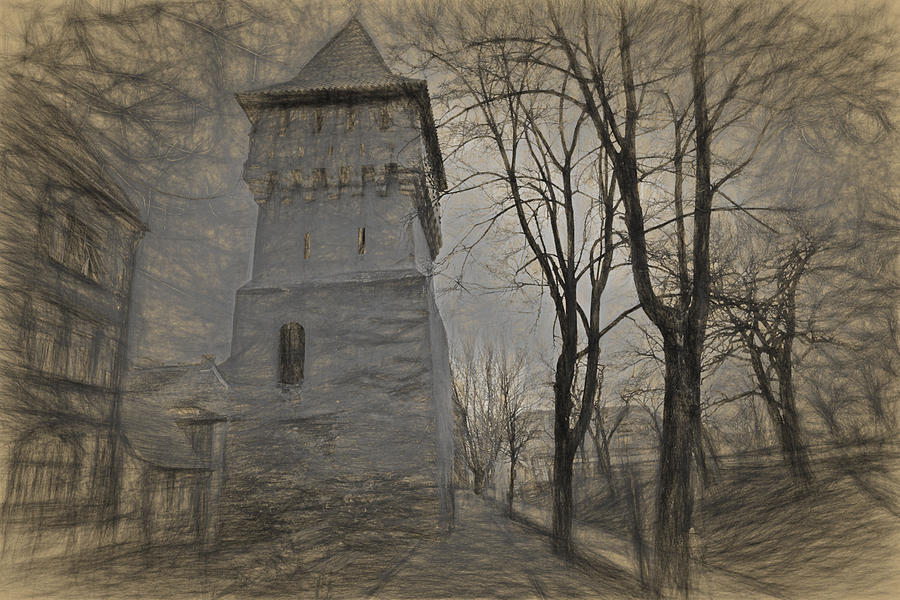 Ancient Photograph - Defense Town Sibiu Romania by Adrian Bud Ancient Photograph - Defense Town Sibiu Romania by Adrian Bud