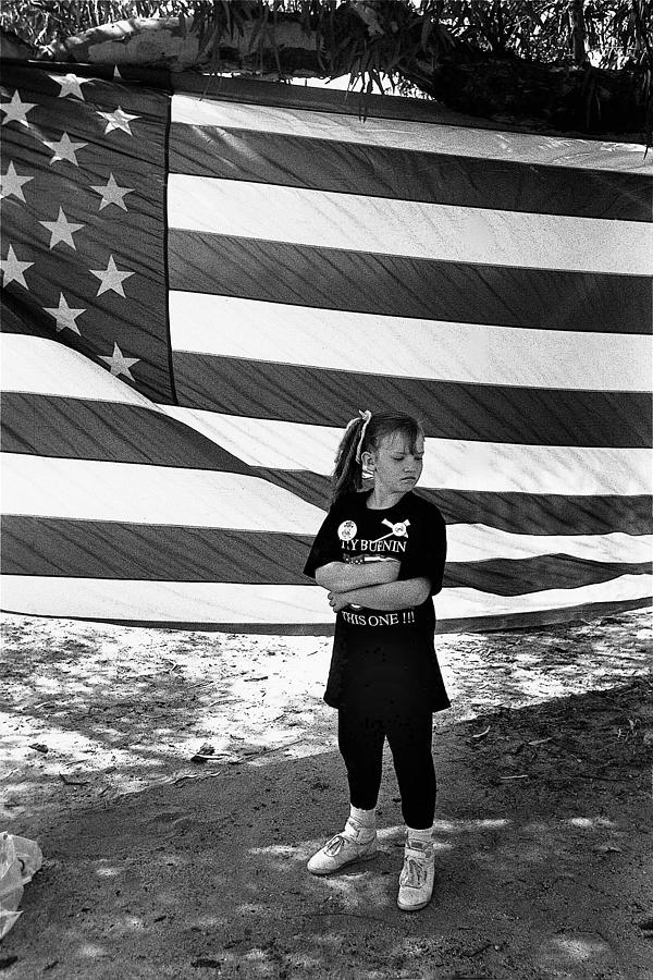 Defiant girl Desert Storm Troops Welcome Home Celebration Ft. Lowell Tucson Arizona 1991 Photograph by David Lee Guss