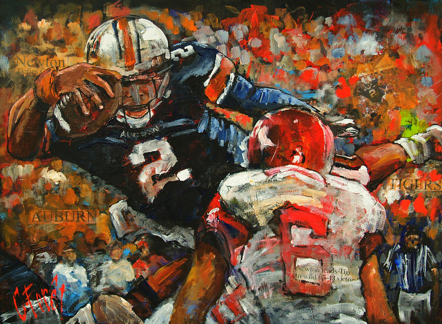 Auburn Painting - Defying Gravity by Carole Foret