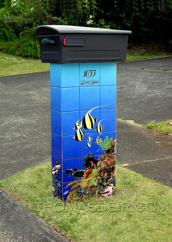 Fish Ceramic Art - Deir Mailbox by Thomas Deir