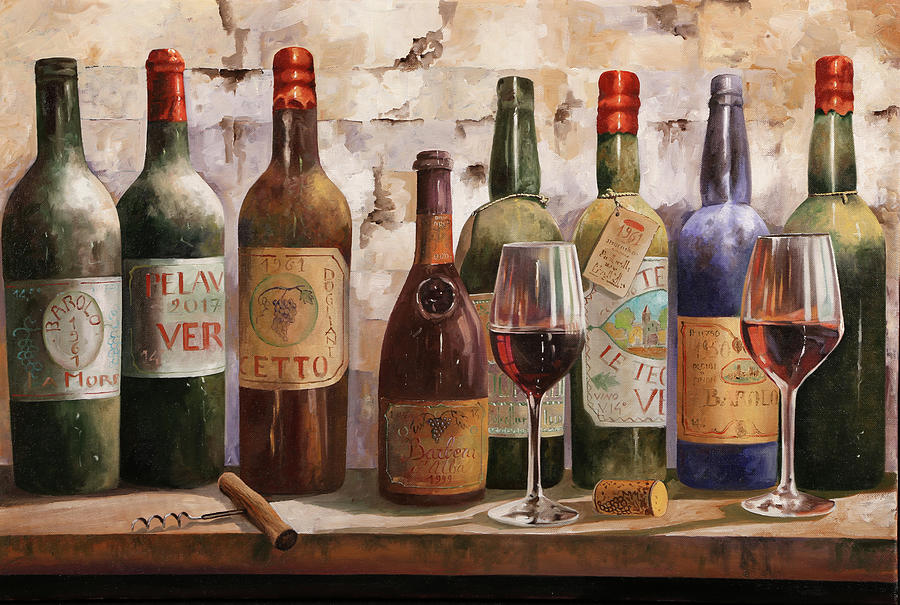 Wine Painting - Del Buon Vino by Guido Borelli